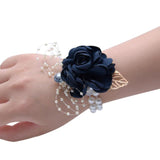 Corsage Crystal  Silk Flower Multiple Colors