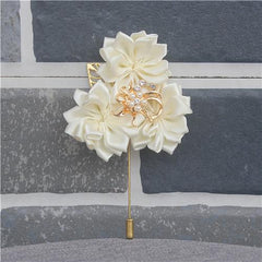 Crystal Brooch Pin Gold Leaf