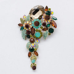 Crystal Rhinestone Brooch Pins Dangle Broach