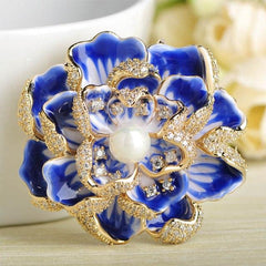 Cubic Zircon Flower Brooches