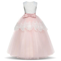 Flower Girl Lace Layered Long Dress