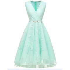 Formal Dress for Home Coming / Prom Simple V-neck Sleeveless Tea-length Multiple Colors