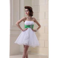 Formal Dress for Home Coming / Prom Strapless Mini Shiny Sequins Ruched Organza Short Multiple Colors
