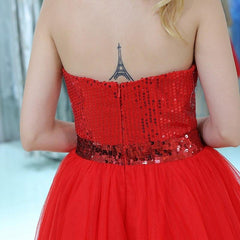 Formal Dress Home Coming / Prom A-line Strapless Short Mini Sequins Backless
