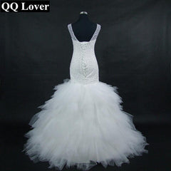 Full Beaded Floor-Length Mermaid Wedding Dress