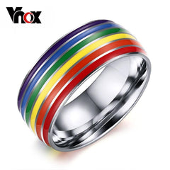 Gay Pride Wedding Rings Stainless steel Engagement Rings 8mm