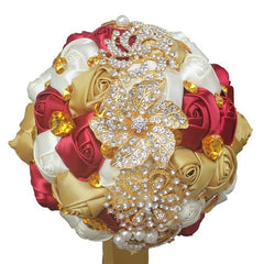 Gold Brooch Diamond Bridal Wedding Bouquet 2 styles