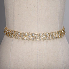 Golden or Silver Rhinestone Wedding Belt