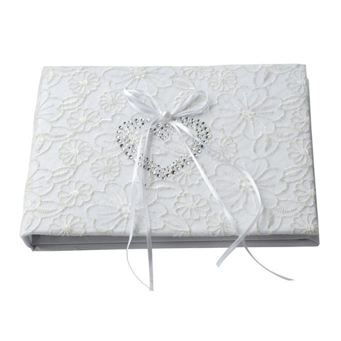 Guest Book White Lace Ribbon