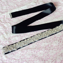 Handmade Crystal Wedding Belt You Pick Ribbon Color