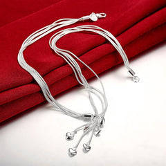 Heart Drop Necklace in 18K White Gold Plated