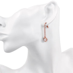 Heart Drop White Topaz Stud Earrings
