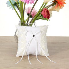 Lace Flower Decorated  Ring Bearer Pillow