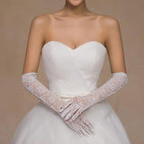 Lace Women Bridal Gloves Elbow Length Full Finger