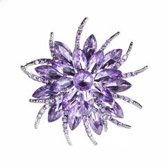 Large Crystal Rhinestone Flowers Brooches