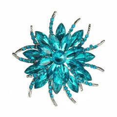 Large Crystal Rhinestone Flowers Brooches