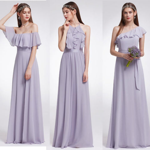 Long Bridesmaid Dress Chiffon Sexy A Line Sleeveless