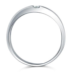 Men's Wedding Band Simulated Diamond Sterling 925 Silver Ring