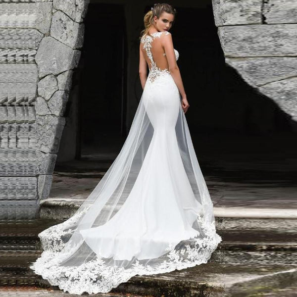 Mermaid Wedding Dresses 2019 Appliques Lace Custom Made Bridal Dress