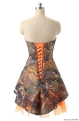 Orange Camouflage Bridesmaid Dresses