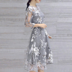 Organza Floral Print Dress