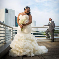 Plus Size Mermaid Wedding Dress 2019 Stunning Ruffles Pleated