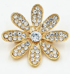 Pretty Flower Brooch Gold or Silver