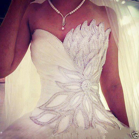 Princess Wedding Dress Sweetheart Rhinestone Strapless Multiple Colors