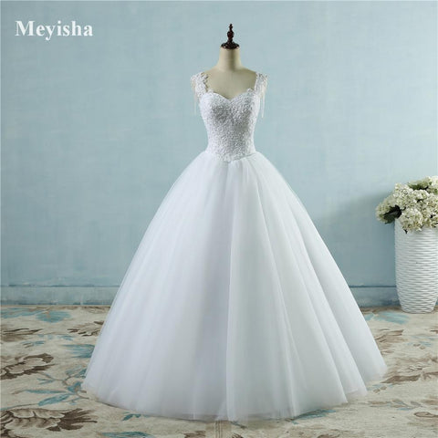 Princess Wedding Dress White/Ivory Ball Gown Lace Pearl sizes 2-26w