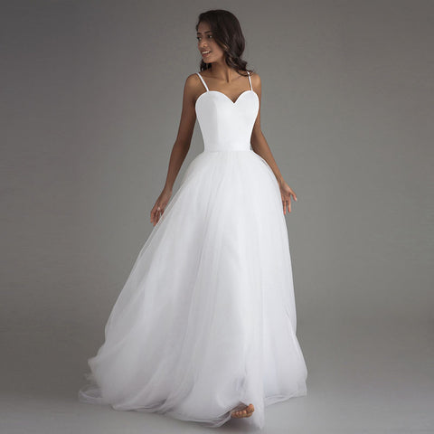 LORIE Spaghetti Strap Beach Wedding Dresses or Bridesmaid Dress