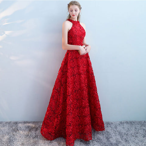 Pleat Silk Halter Long Evening Dresses