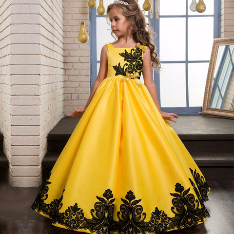 Embroidery Girl Silk Dress