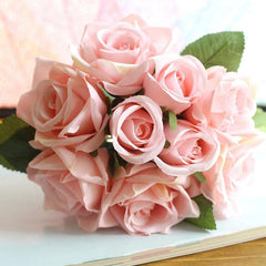 Simple Polyester Roses Bridal Bouquet