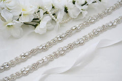 Hand Beaded Crystal Wedding Belt