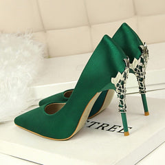 Metal Carved Heels Shoes