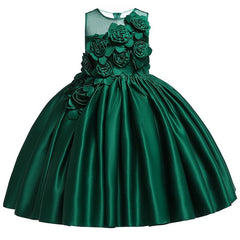 Flower Cake tutu Kids Clothing Elegent hand beading Girls Dresses for Children Princess Party Custumes 2-10 Years