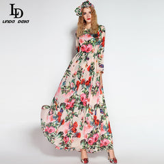 Floral Long Sleeve Maxi Dress