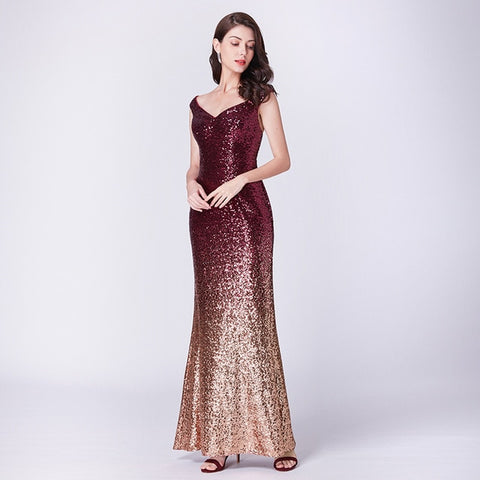 Long Sparkle Sequin Mermaid Gown