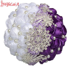 Purple or Blue Crystal Wedding Bouquets