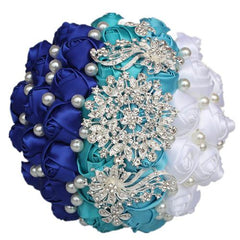 Purple or Blue Crystal Wedding Bouquets