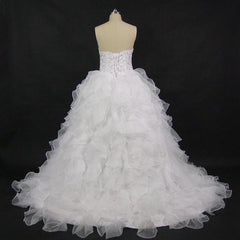 Ruffles Wedding Dress Sexy Beaded Lace Up