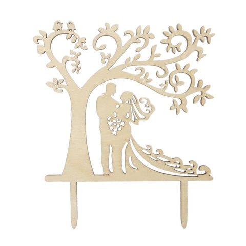 Rustic Wooden Wedding Cake Topper
