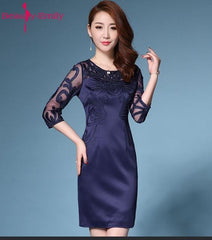 Sheath  O-Neck Appliques Elegant Dress for Wedding