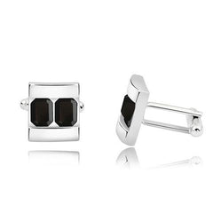 Sleek  Silver Toned  Cuff-links