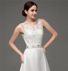 Square Collar Appliques Beaded Wedding dress