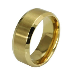 Stainless Steel Ring  Silver Black Gold