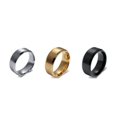 Stainless Steel Ring  Silver Black Gold