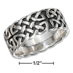 Sterling Silver Mens Antiqued Celtic Band Ring