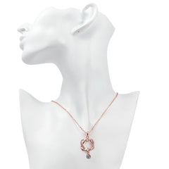 Swarovski Crystal 18K Rose Plated Intertwined Hearts Necklace