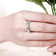 Swarovski Crystal 2 Piece Band and Ring Set in 18K Gold Plated